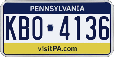 PA license plate KBO4136