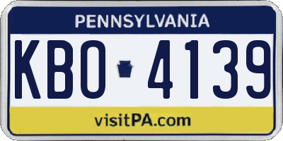 PA license plate KBO4139