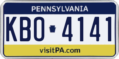 PA license plate KBO4141