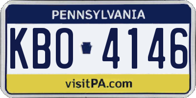 PA license plate KBO4146