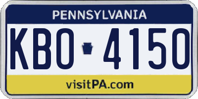 PA license plate KBO4150