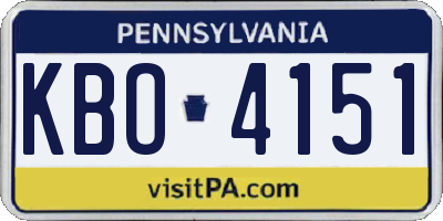 PA license plate KBO4151