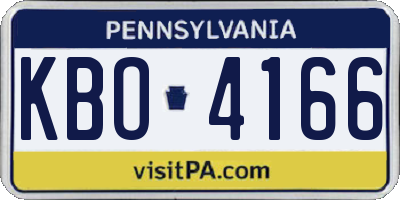 PA license plate KBO4166