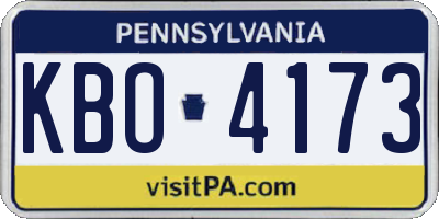 PA license plate KBO4173