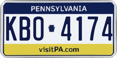 PA license plate KBO4174