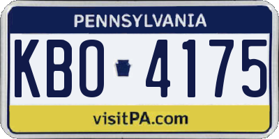 PA license plate KBO4175