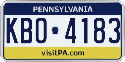 PA license plate KBO4183