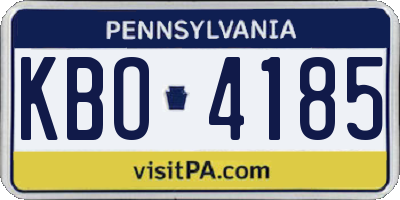 PA license plate KBO4185