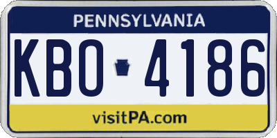 PA license plate KBO4186