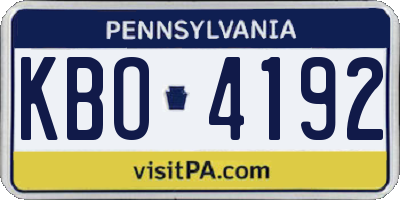 PA license plate KBO4192