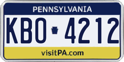 PA license plate KBO4212