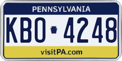 PA license plate KBO4248