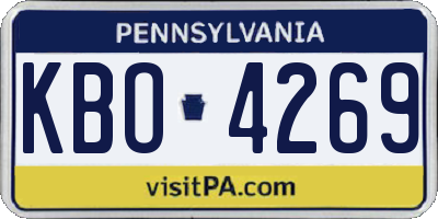 PA license plate KBO4269
