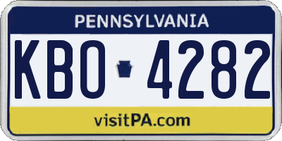 PA license plate KBO4282
