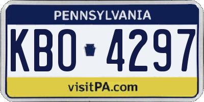 PA license plate KBO4297