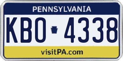 PA license plate KBO4338