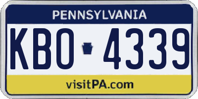 PA license plate KBO4339