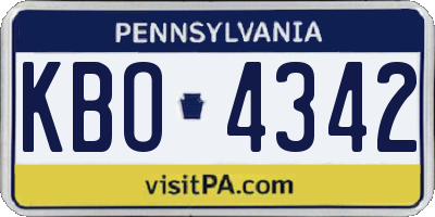 PA license plate KBO4342
