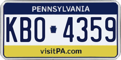 PA license plate KBO4359