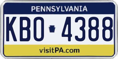 PA license plate KBO4388