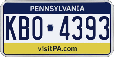 PA license plate KBO4393