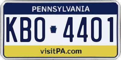 PA license plate KBO4401