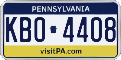 PA license plate KBO4408