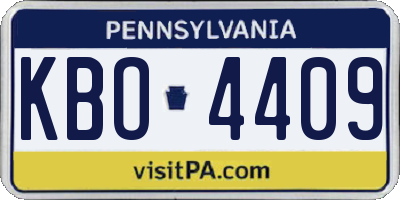 PA license plate KBO4409
