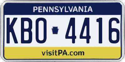 PA license plate KBO4416