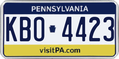 PA license plate KBO4423