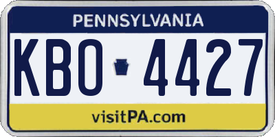 PA license plate KBO4427