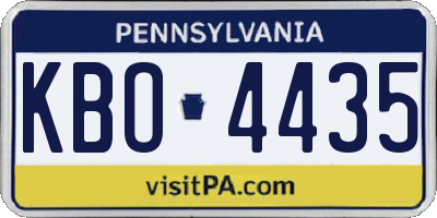 PA license plate KBO4435