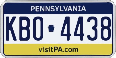 PA license plate KBO4438