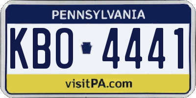 PA license plate KBO4441