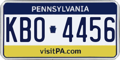 PA license plate KBO4456