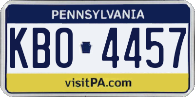 PA license plate KBO4457