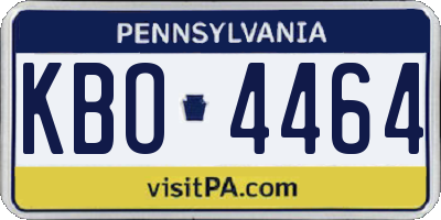 PA license plate KBO4464