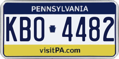 PA license plate KBO4482