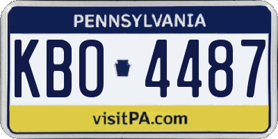 PA license plate KBO4487