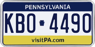 PA license plate KBO4490