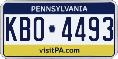 PA license plate KBO4493
