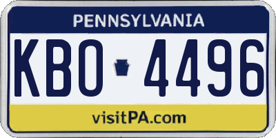 PA license plate KBO4496