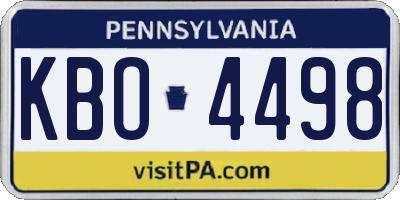 PA license plate KBO4498