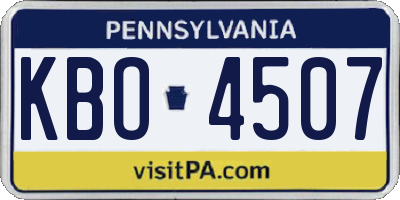 PA license plate KBO4507