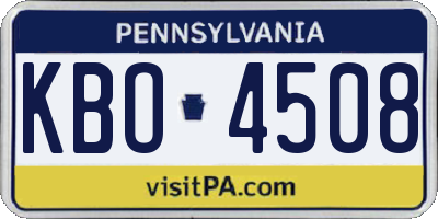 PA license plate KBO4508