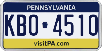 PA license plate KBO4510