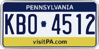 PA license plate KBO4512