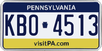 PA license plate KBO4513