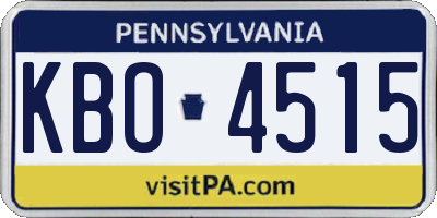 PA license plate KBO4515