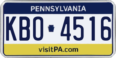 PA license plate KBO4516